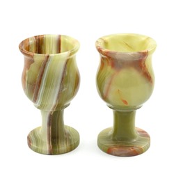 Пара рюмок из оникса 50*50*95мм в бархатной коробке