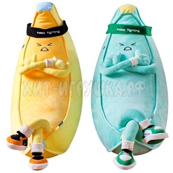 Мягкая игрушка обнимашка Банан Спортсмен 60 см, banan60-blue, banan60-yellow
