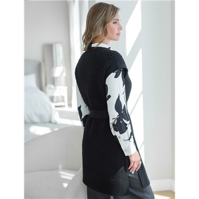 Удлиненный жилет из пряжи с кашемиром