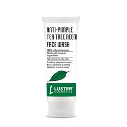 ANTI-PIMPLE TEA TREE NEEM Face Wash, Luster (Гель для умывания ПРОТИВ ПРЫЩЕЙ с маслом чайного дерева и нимом, Ластер), 100 мл.