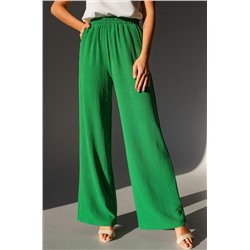 Женские летние брюки палаццо из ткани-жатка Happyfox