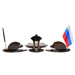 Настольный набор из обсидиана "Фантазия 1" 740*310*195мм