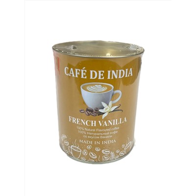 Cafe De India FRENCH VANILLA, Bharat Bazaar (100% Натуральный растворимый кофе СО ВКУСОМ ФРАНЦУЗСКОЙ ВАНИЛИ, Бхарат Базаар), 100 г.