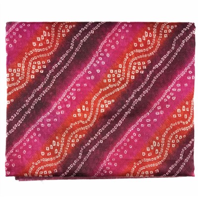 Сари ISHITA HOUSE, Kareena, с печатным принтом БАНДХАНИ, цвет МАЛИНОВЫЙ (Size: Onesize, с отрезом для блузы), 1 шт.