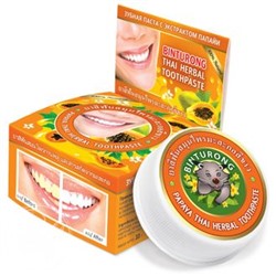 Binturong PAPAYA Thai Herbal Toothpaste, Nina Buda (Зубная паста с ЭКСТРАКТОМ ПАПАЙИ, Нина Буда), 33 г.  - СРОК ГОДНОСТИ ДО 3 МАЯ 2025 ГОДА