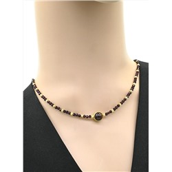 Чокер на шею из циркона шарик 3мм цв.сливовый, 42см