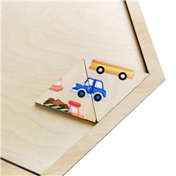Пазл деревянный «Транспорт» шестигранник