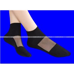 3 ПАРЫ - MEZINEL носки женские укороченные хлопок + капрон арт. 22-21 ЧЕРНЫЕ