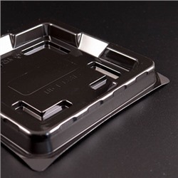 Контейнер для мини торта квадратный 14*14 см черное дно