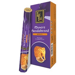 MYSORE SANDALWOOD Premium Incense Sticks, Zed Black (МАЙСУРСКИЙ САНДАЛ премиум благовония палочки, Зед Блэк), уп. 20 палочек.