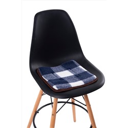 Сиденье на табурет 35*35 клетка СИНИЙ