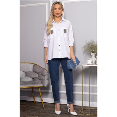 Рубашка хлопковая Аристократка НЬЮ (белая) Б14483-10М