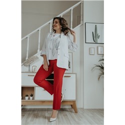 Ольга Стиль С-707/1 полоска_малина, Брюки,  Блуза,  Жакет