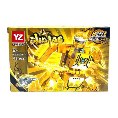 Конструктор NINJAS 8в1 Ниндзя и робот-трансформер 49дет. 14*9см  / YZ7016-4