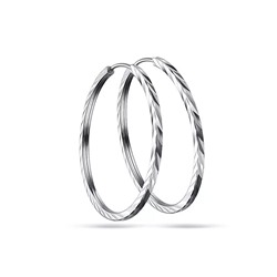 Серьги из серебра без вставки, А-2200225, 2.5 см