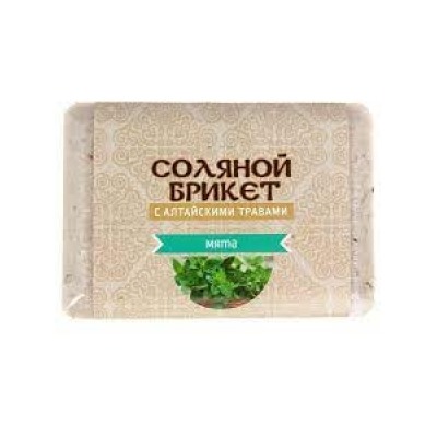 Соляной брикет "Соляная баня" с Алтайскими травами МЯТА 1,35кг/9шт