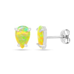 Серьги из серебра опал желтый, МОВ0294