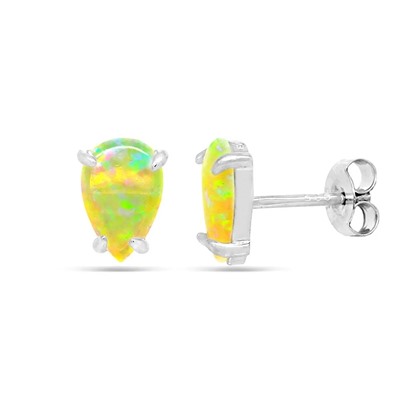 Серьги из серебра опал желтый, МОВ0294
