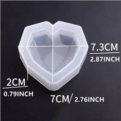 Силиконовый молд 3D «Сердечки с гранями» (3 штуки)