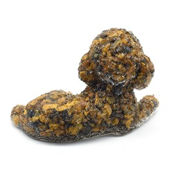 Фигурка пуделя из литьевой смолы с крошкой тигрового глаза, 130*80*77мм