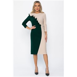 Платье Эванесса (зелено-бежевое) П12742-35М