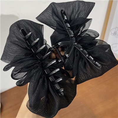 Пышный краб для волос с бантом