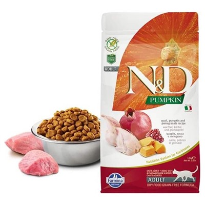 Фармина N&D Cat Pumpkin перепел, тыква, гранат, 0,3кг 2043-17АГ