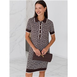 Платье жаккардовой вязки с кашемиром