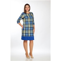 Lady Style Classic 960/1 синий_с_салатовым_"клетка", Платье