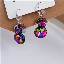 Серьги с кристаллом, посеребрение 171216, арт.448.551