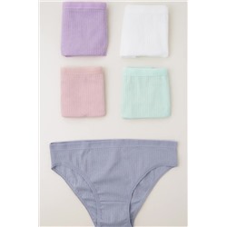 Женские трусы-слипы в рубчик 5шт. Happyfox