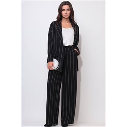 LeNata 31246 на-черном-полоска, Брюки,  Блуза,  Жакет