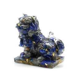 Фигурка из лазурита и смолы "Тигр" мал 65*40*62мм