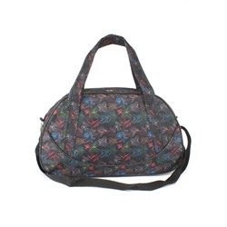 Сумка дорожная Дизайн-Лана,  1отд,  плечевой ремень,  3внеш карм,  черный  (цв.бабочки)  255211