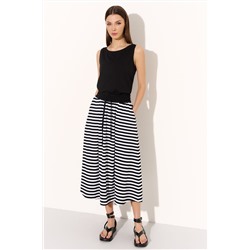 DiLiaFashion 0745 черно-белая_полоска, Юбка,  Майка