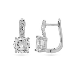 Серьги из серебра куб.циркон., ТЦ-25