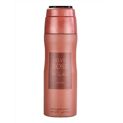 VELVET ROSE Perfumed Spray, Lattafa (БАРХАТНАЯ РОЗА парфюмерный спрей, Латтафа), 200 мл.