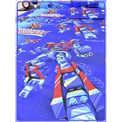 Детское постельное белье бязь Трансформеры вид 2 синий