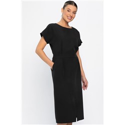 Платье с карманами Утренняя роса (черное) П14371-16М