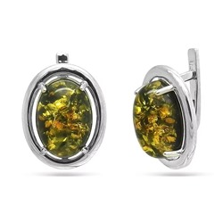 Серьги из серебра янтарь, СП18з