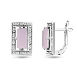 Серьги, розовый кварц, МЦВ674