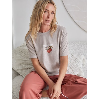 Футболка с принтом свободная эластичная из премиального хлопка