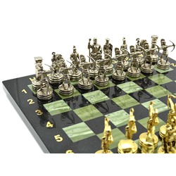 Шахматы подарочные с металлическими фигурами "Лучники", 250*250мм