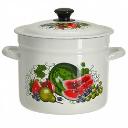 Кастрюля цилиндрическая бортовая 7 л 41804-192/6-У2 "Восточные дары" белая