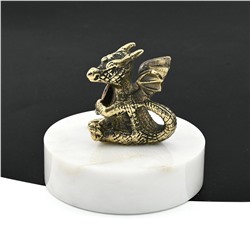 Дракон с монетой на подставке из мрамора 65*65*55мм