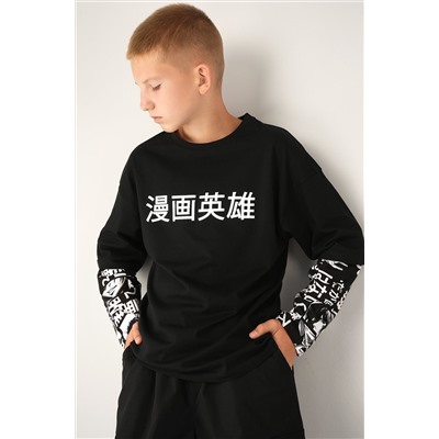 Детский лонгслив с двойным рукавом Happyfox