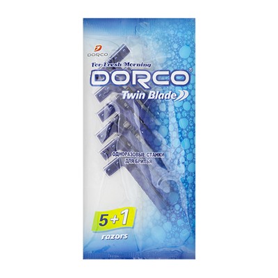 DORCO Бритвенный одноразовый станок TD-705  5шт., фиксирующая головка с 2 лезвиями