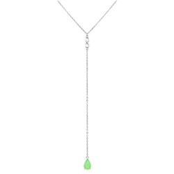 Колье из серебра лунный камень зеленый, Ю-51010р