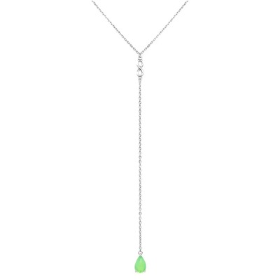 Колье из серебра лунный камень зеленый, Ю-51010р