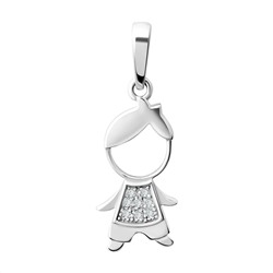 Подвеска из серебра куб.циркон., Л-27622
